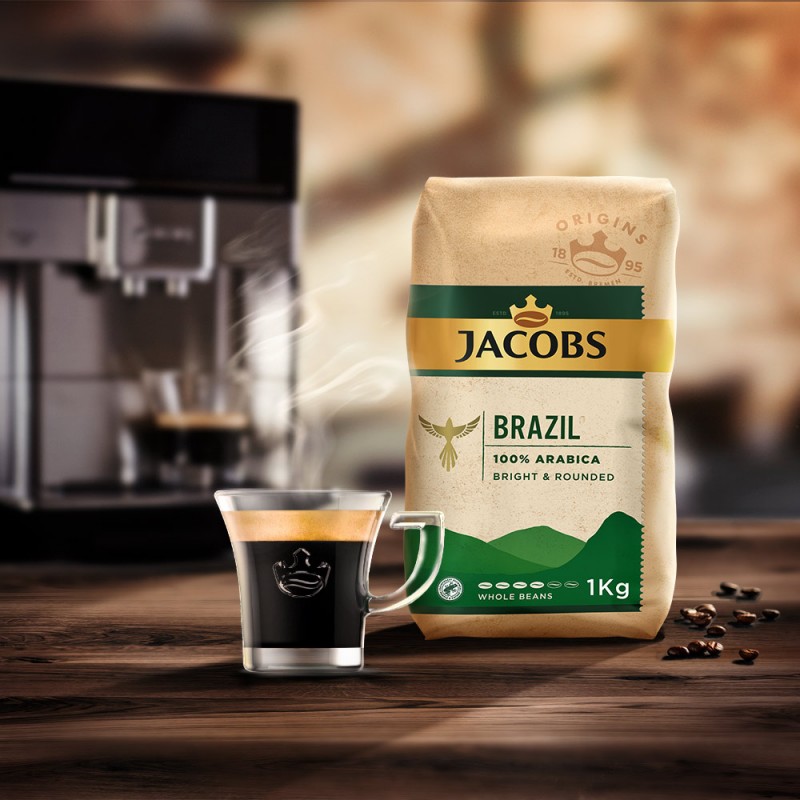 Zestaw Kawa Ziarnista Jacobs Origins Brazil 100 Arabica Puszka