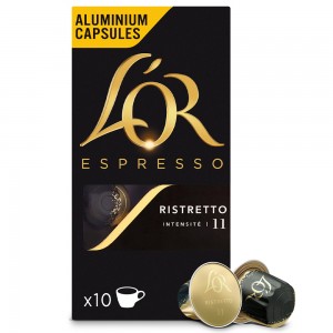 Kapsułki aluminiowe L'OR Ristretto Espresso, intensywność 11 - 10 sztuk, do ekspresów Nespresso®*
