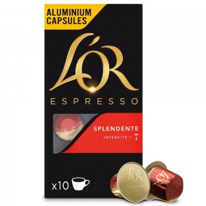 Kapsułki aluminiowe L'OR Splendente Espresso, intensywność 7 - 10 sztuk, do ekspresów Nespresso®*