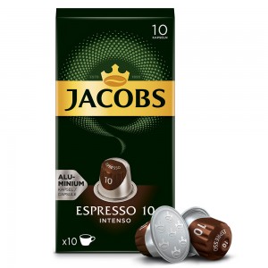 Kapsułki Jacobs Espresso 10 Intenso, intensywność 10 - 10 sztuk, do ekspresów Nespresso®*
