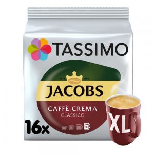 Kapsułki Tassimo Jacobs Caffé Crema Classico 16 kaw czarnych, rozmiar XL