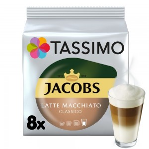 Kapsułki Tassimo Jacobs Latte Macchiato Classico 8 kaw białych, rozmiar XL