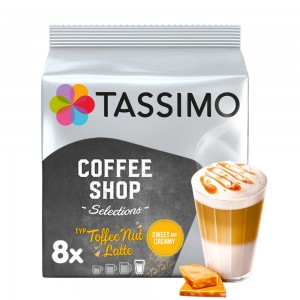 Kapsułki Tassimo Toffee Nut Latte 8 kaw białych, rozmiar XL
