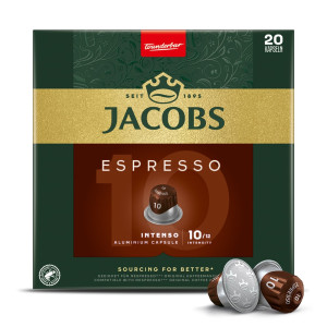 Kapsułki Jacobs Espresso 10 Intenso, intensywność 10 - 20 sztuk, do ekspresów Nespresso® Original*