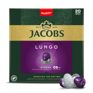Kapsułki Jacobs Lungo 8 Intenso, intensywność 8 - 20 sztuk, do ekspresów Nespresso® Original*