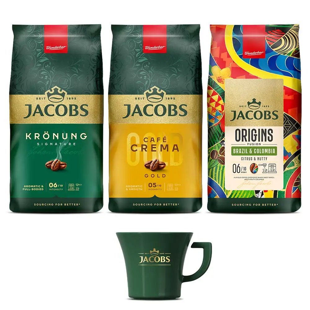 Obrazek Jacobs Ziarna Zestaw Mix 1 x3 +Filizanka
