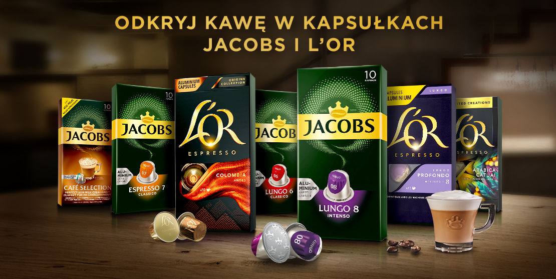 Odkryj kawę w kapsułkach Jacobs i L'or