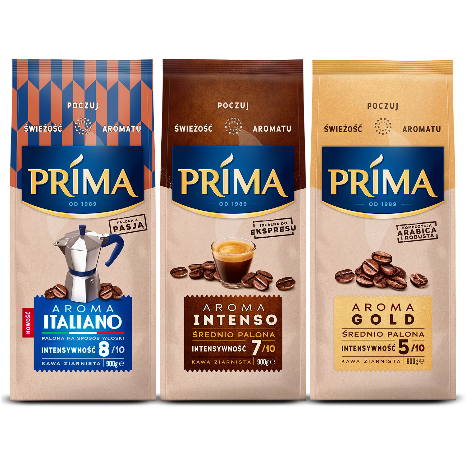 1x Prima Italiano + 1x Intenso + 1x Gold