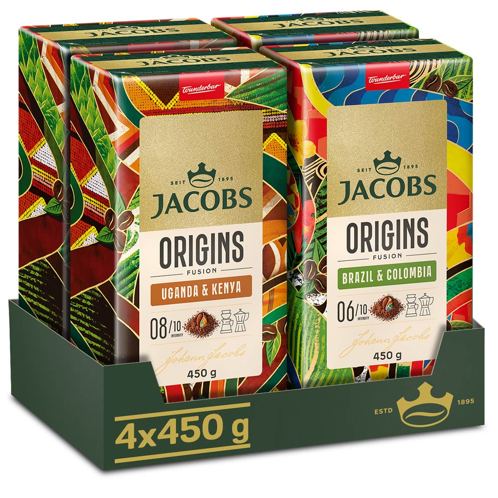 Jacobs_Zestaw_Origins_Uganda&Kenya_+_Brazil&Colombia_Mielona_450g_x4_Tacka